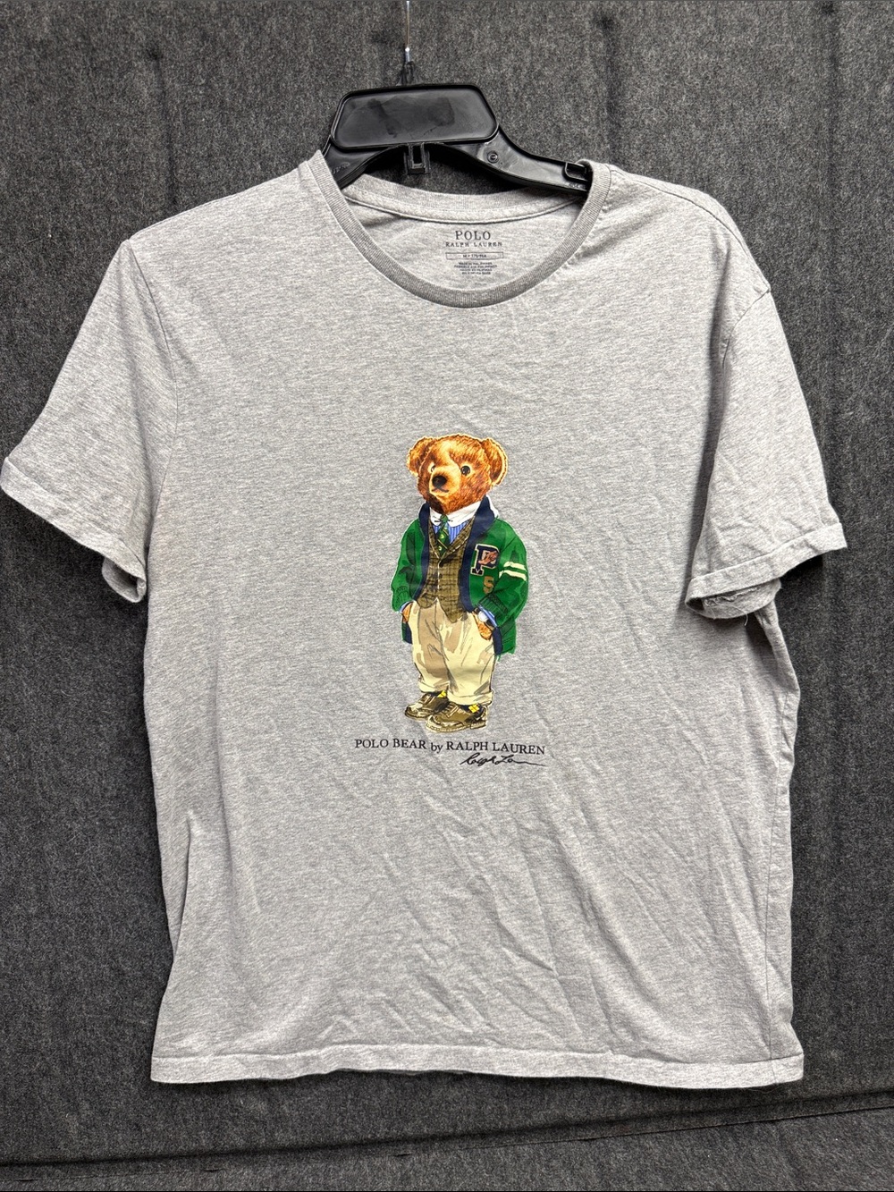 Polo by Ralph Lauren Gray Tee with Dressed Polo Bear Graphic